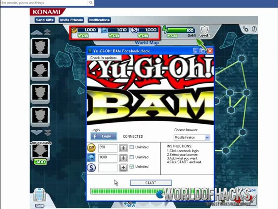 Yu-Gi-Oh! BAM FACEBOOK HACK