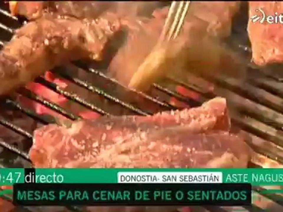 Menú sidrería, en Aste Nagusia de Donostia