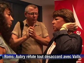 Aubry dément être en désaccord avec Valls sur les Roms