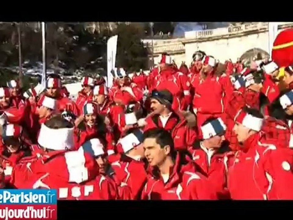 Leçon géante de ski sur les marches du Sacré coeur