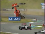 Formula 2 Oscherleben 2009 Huge crash Eng en francais (Eurosport)