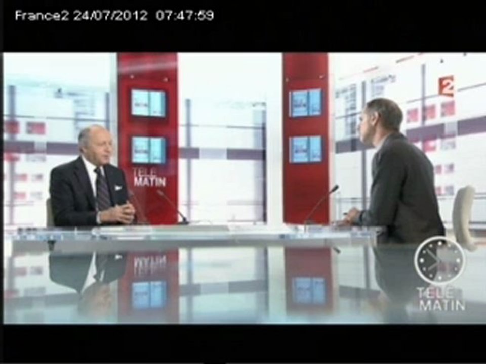 Laurent Fabius invité sur France 2 24-07-2012