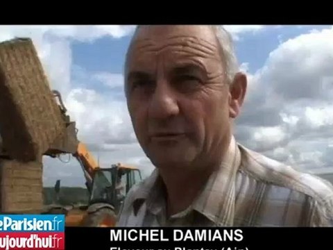 Des éleveurs de l'Ain récupèrent de la paille en Seine-et-Marne