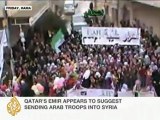 Qatar's emir suggests sending Arab troops to Syria