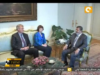 مرسي يبحث مع اشتون العديد من القضايا والملفات الداخلية