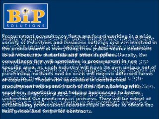 Bip Solutions explains Procurement Consultancy