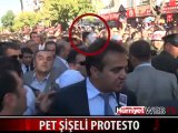 Şehit Cenazesinde Bakanlara Pet Şişeli Protesto