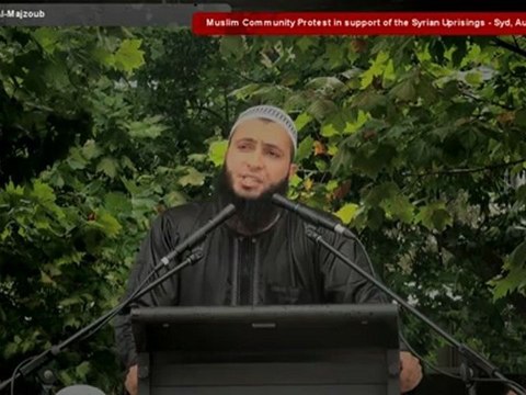 Syria فري برس Community protest for Syria - Sh. Mustapha al-Majzoub [Jan 2012, Syd, Australia]