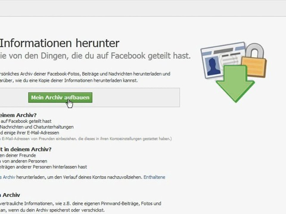 Facebook verweigert das Aufbauen eines Archivs