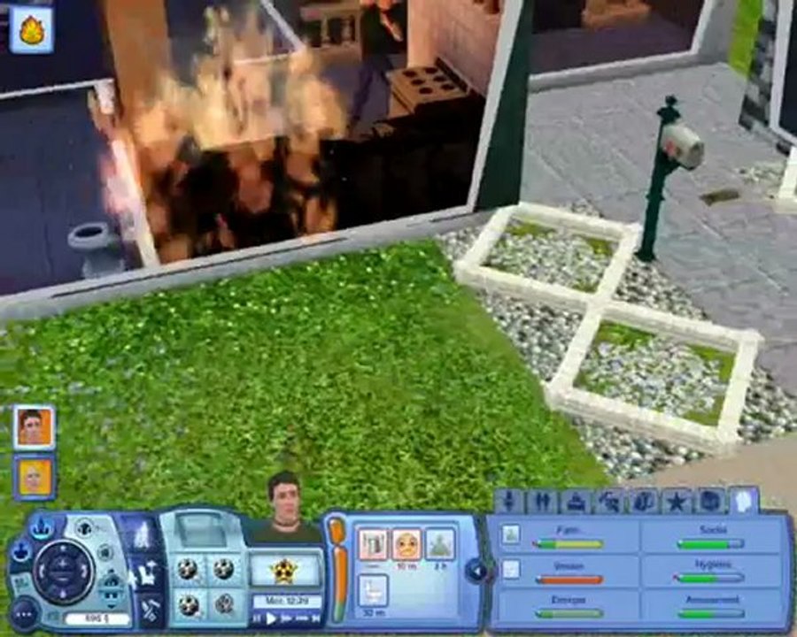 les sims 3 la maison en flamme