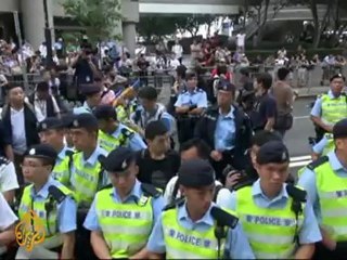 Protests against Hu Jintao's Hong Kong visit