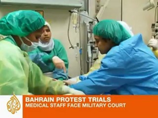 Download Video: Military trials begin for Bahrain medics