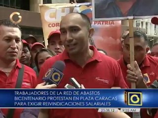 Video herunterladen: Trabajadores de la Red de Abastos Bicentenario exigen reivindicaciones laborales en Plaza Caracas