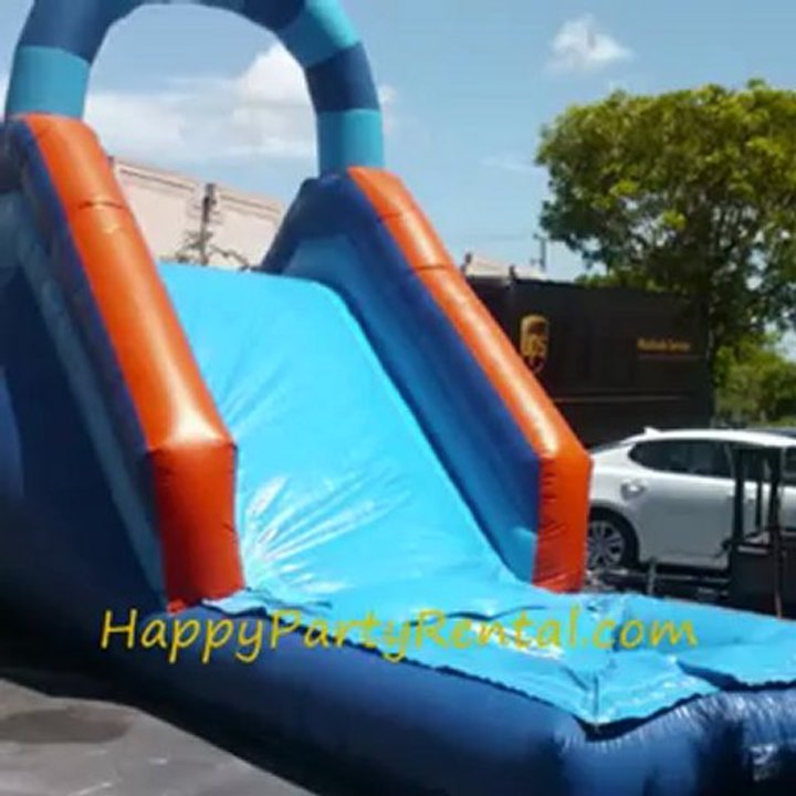 Party Rental Miami - Water Slide Blue Rainbow