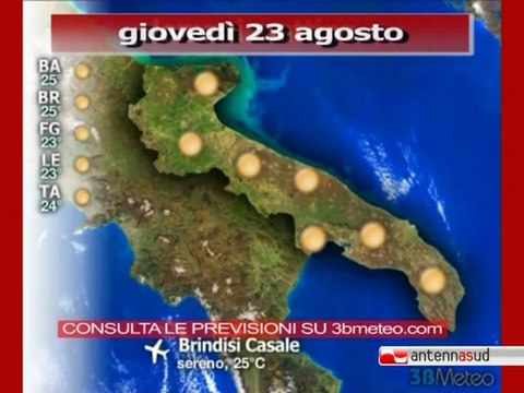 Previsioni del tempo, giovedì 23 agosto
