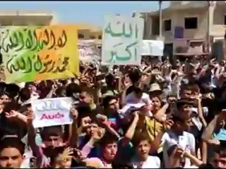 Syria فري برس  ادلب  بنش  جمعة لاتحزني درعا ان الله معنا  24-8-2012