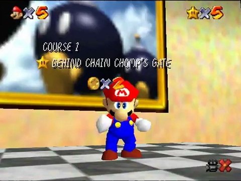 Super Mario 64 - Course 01: Bob-omb Battlefield - Star 06: Behind Chain Chomp's Gate