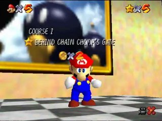 Super Mario 64 - Course 01: Bob-omb Battlefield - Star 06: Behind Chain Chomp's Gate