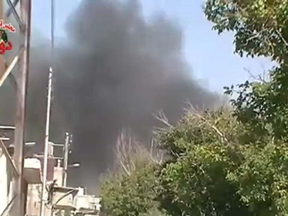 Syria فري برس   ريف دمشق قصف عنيف على مدينة دوما بجميع أنواع الأسلحة 24 -8-2012