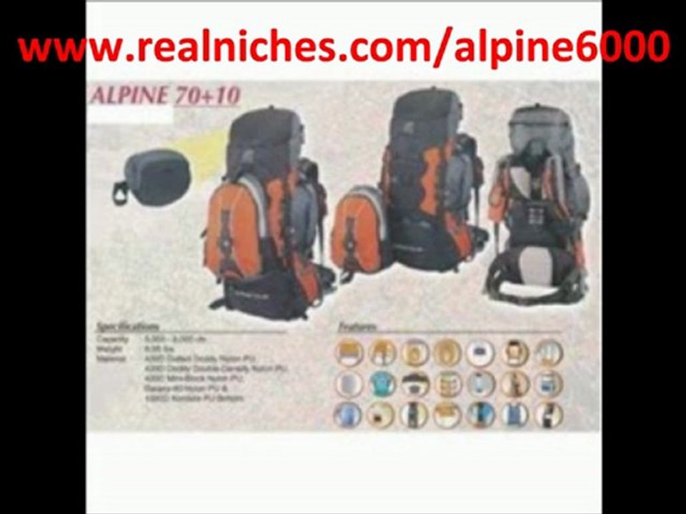 ALPINE 6,000 Cu In Hi Tech Backpaqck By High Peak, Fanny Pak, Da