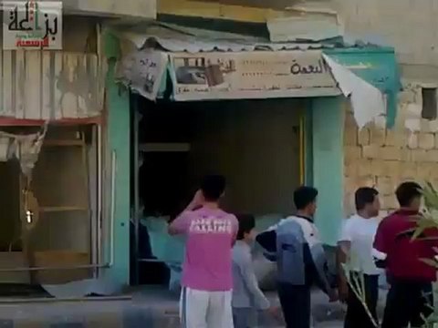Syria فري برس حلب_ مدينة الباب_ آثار قصف الطيران الحربي 25-08-2012