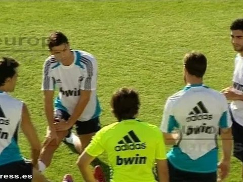 Entrenamiento del Madrid antes del partido en Getafe