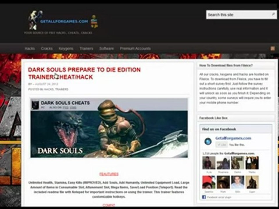 DARK SOULS PREPARE TO DIE EDITION TRAINER CHEAT HACK ? FREE Download ?