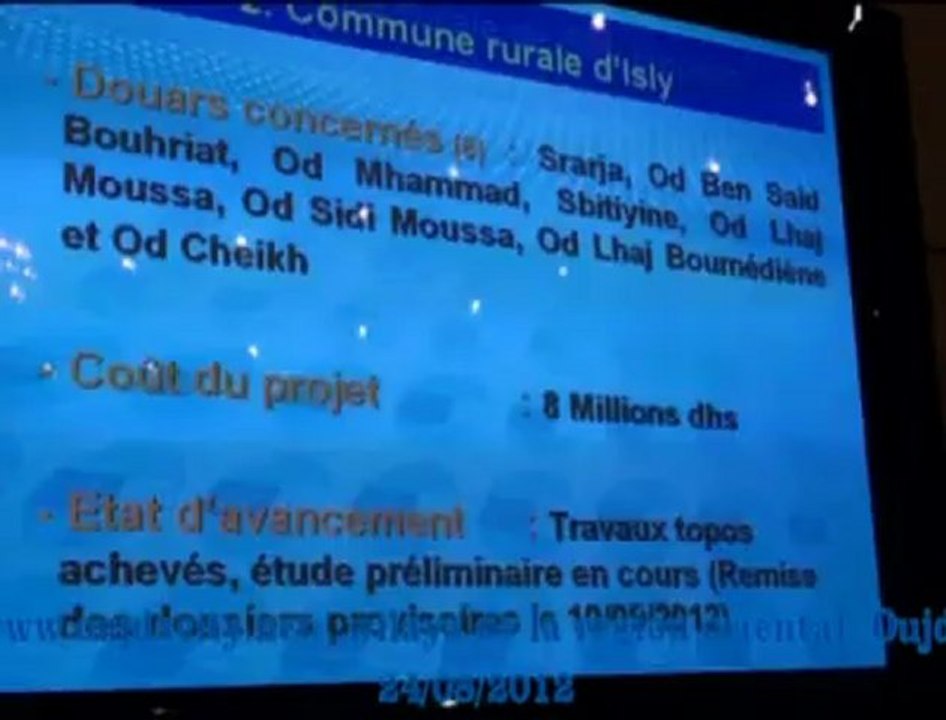 présentation de Mr le directeur de L' ONEP a la presencede Mr Mohammed Mhidia wali de la region oriental / Oujda