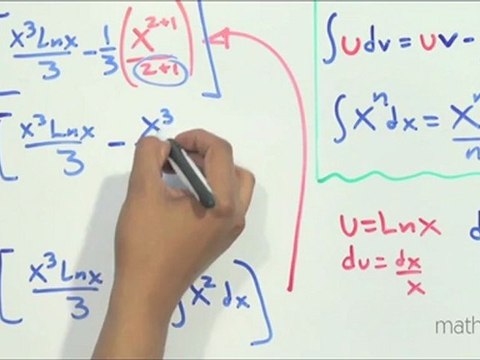 Integral x^2lnx (método por partes)