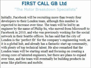 First Call GB Ltd reports Facebook engineering team setting up shop in London