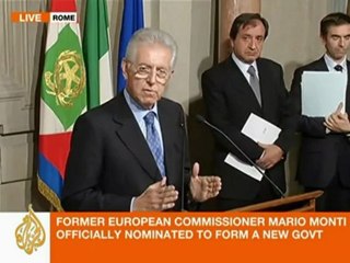 Mario Monti accepts post as Italy's new PM