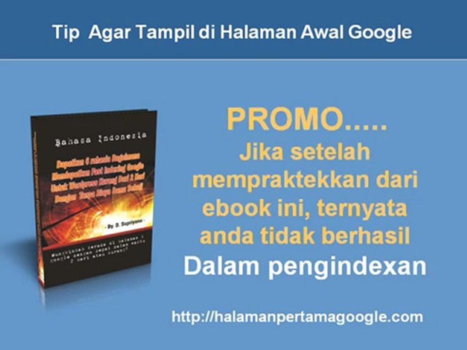 Tips Berada Di Halaman Awal Google Atau Halaman Pertama Google