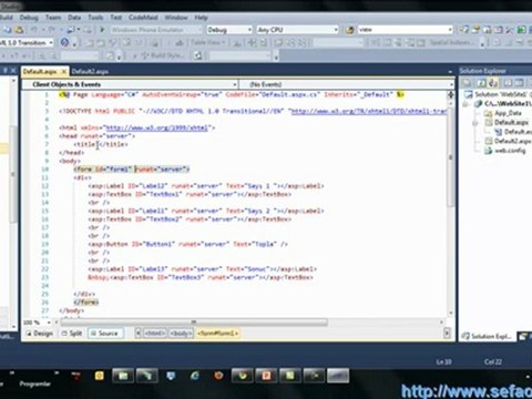 Ders 1 : Visual Studio Taniyalim