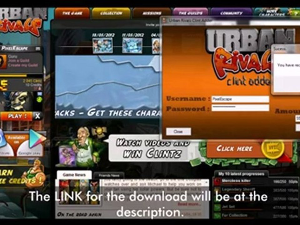 Urban Rivals Hack Cheat clintz, credits % FREE Download September 2012 Update