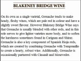 Blakeney Bridge Wine offers an introduction to Grenache