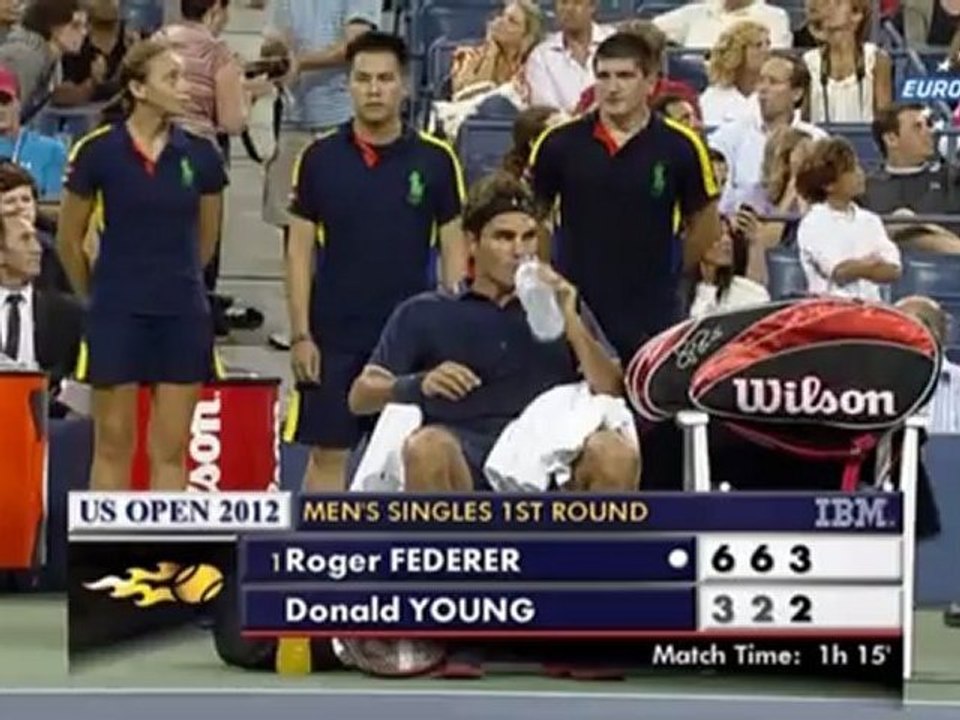Tennis. 2012.08.27. US Open 2012. 1st round. Roger Federer (SUI) - Donald Young (USA) 222