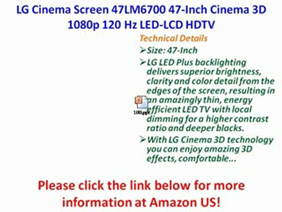 LG Cinema Screen 47LM6700 47-Inch Cinema 3D 1080p 120 Hz LED-LCD HDTV Review