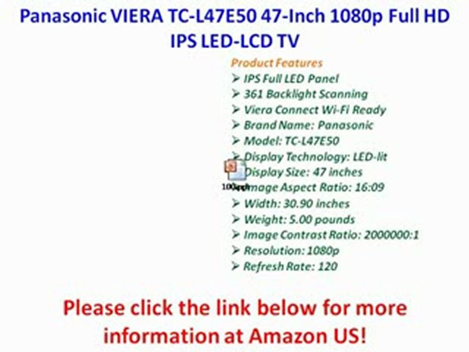 Panasonic VIERA TC-L47E50 47-Inch 1080p Full HD IPS LED-LCD TV Review
