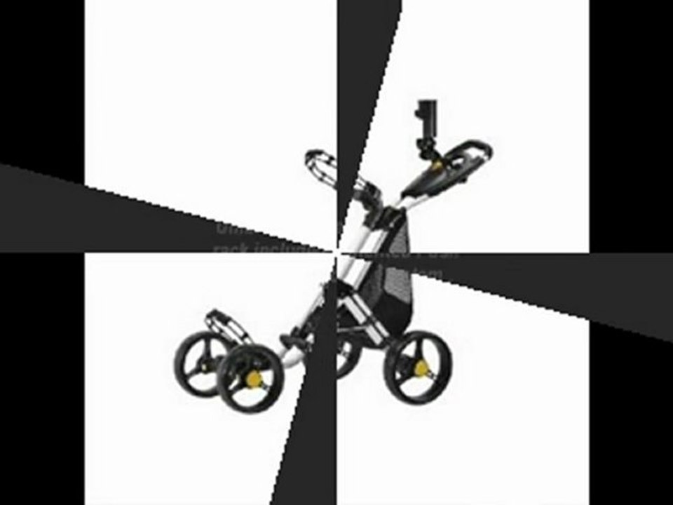 CaddyTek One-click Folding 4-wheel Golf Push Cart, CaddyCruiser