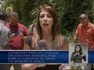 Autoridades evalúan opciones para restituir el paso entre Turgua y El Hatillo