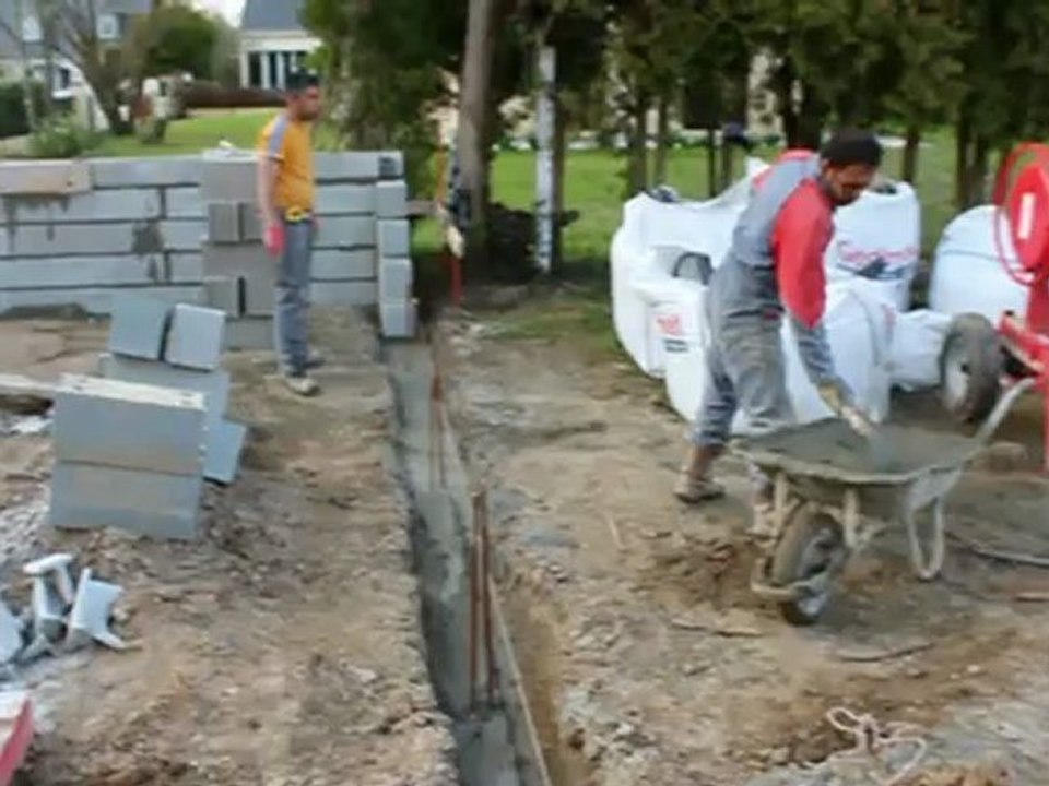 Maçonnerie muret de jardin