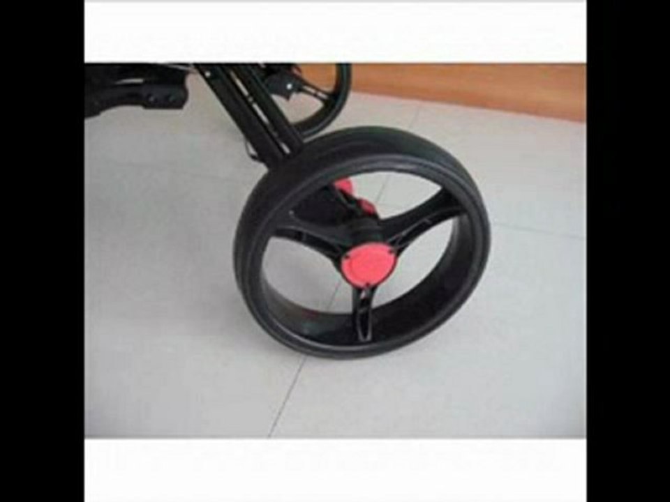 Qwik-Fold Three Wheel Push Golf Cart Free Umbrella Holder Folds