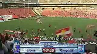 Online Rugby Match Golden Lions vs Griquas 31-08-2012