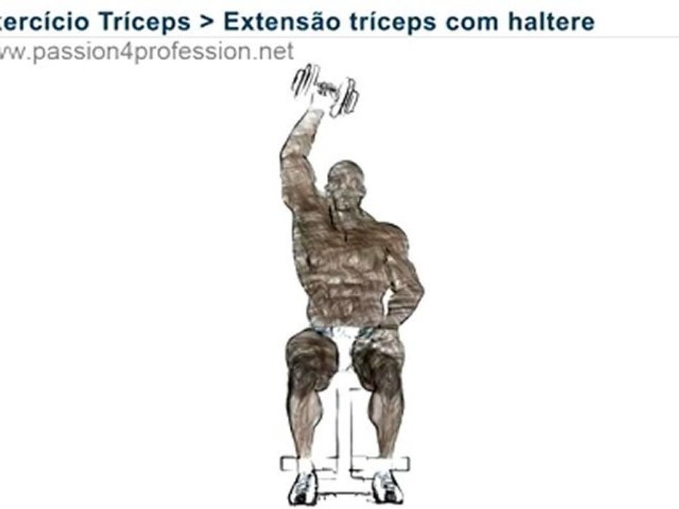 Extensão tríceps com haltere