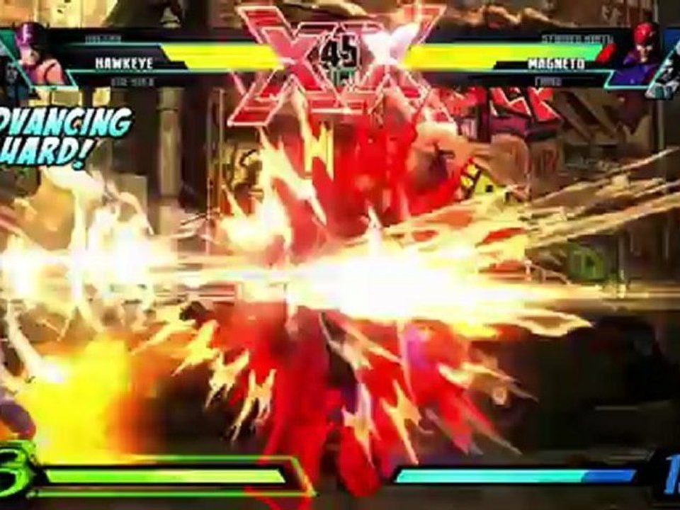 ULTIMATE MARVEL VS. CAPCOM 3 Gameplay: Hawkeye vs. Strider