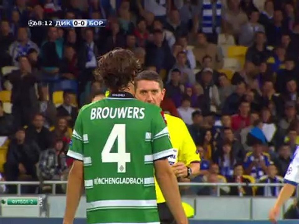 Видеообзор матча Динамо Киев - Боруссия Менхегладбах (опасные моменты,голы)