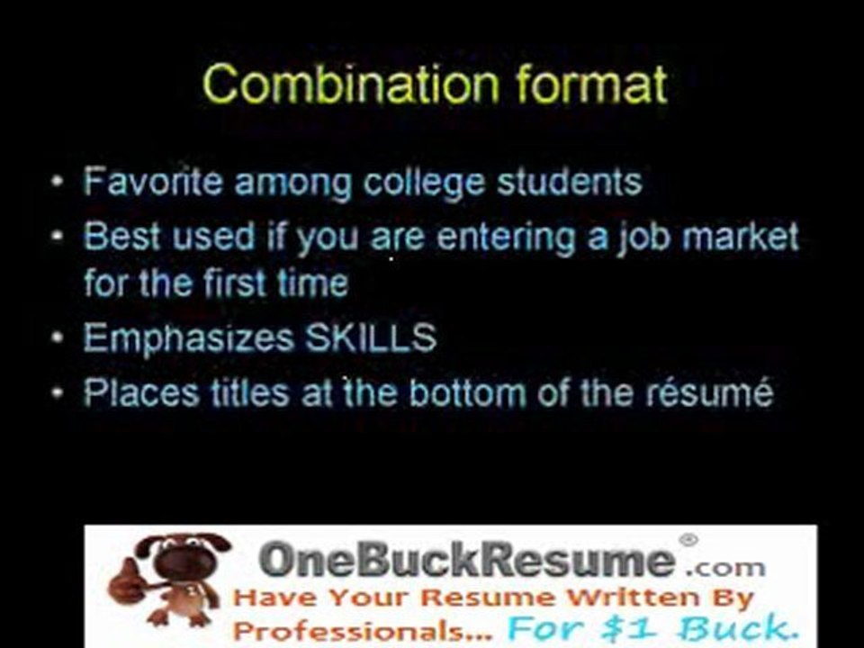 The Number One (Best) Resume Format in 2012