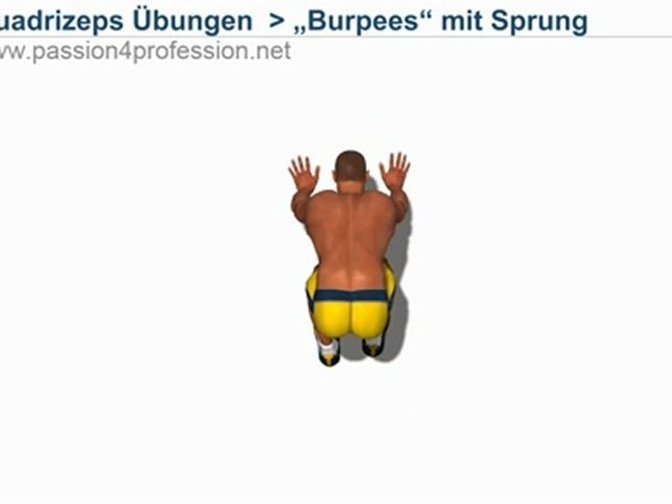 „Burpees' mit Sprung (Quadrizeps Übungen - Beinmuskulatur)