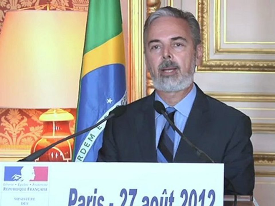 Laurent Fabius et son homologue brésilien Antonio Patriota (27.08.12)