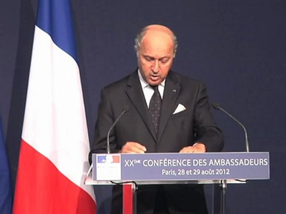 XXe Conférence des ambassadeurs : discours de clôture de Laurent Fabius (29.08.2012)